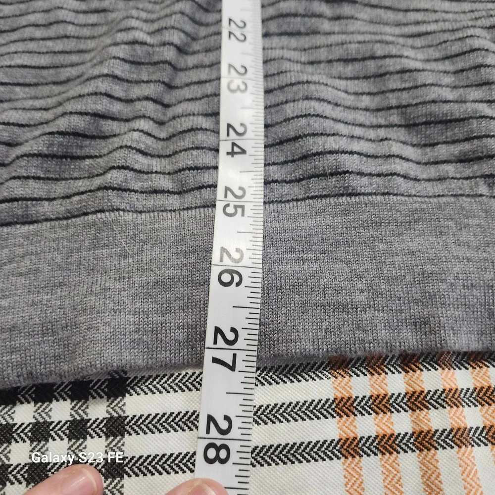 Banana Republic Men's Merino Wool Striped Mock‎ Neck Button Sweater Size L